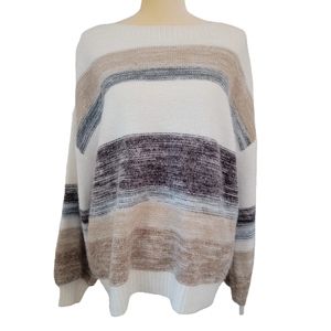 Adyson Parker Marbled Stripe Pullover Sweater NWOT Size L